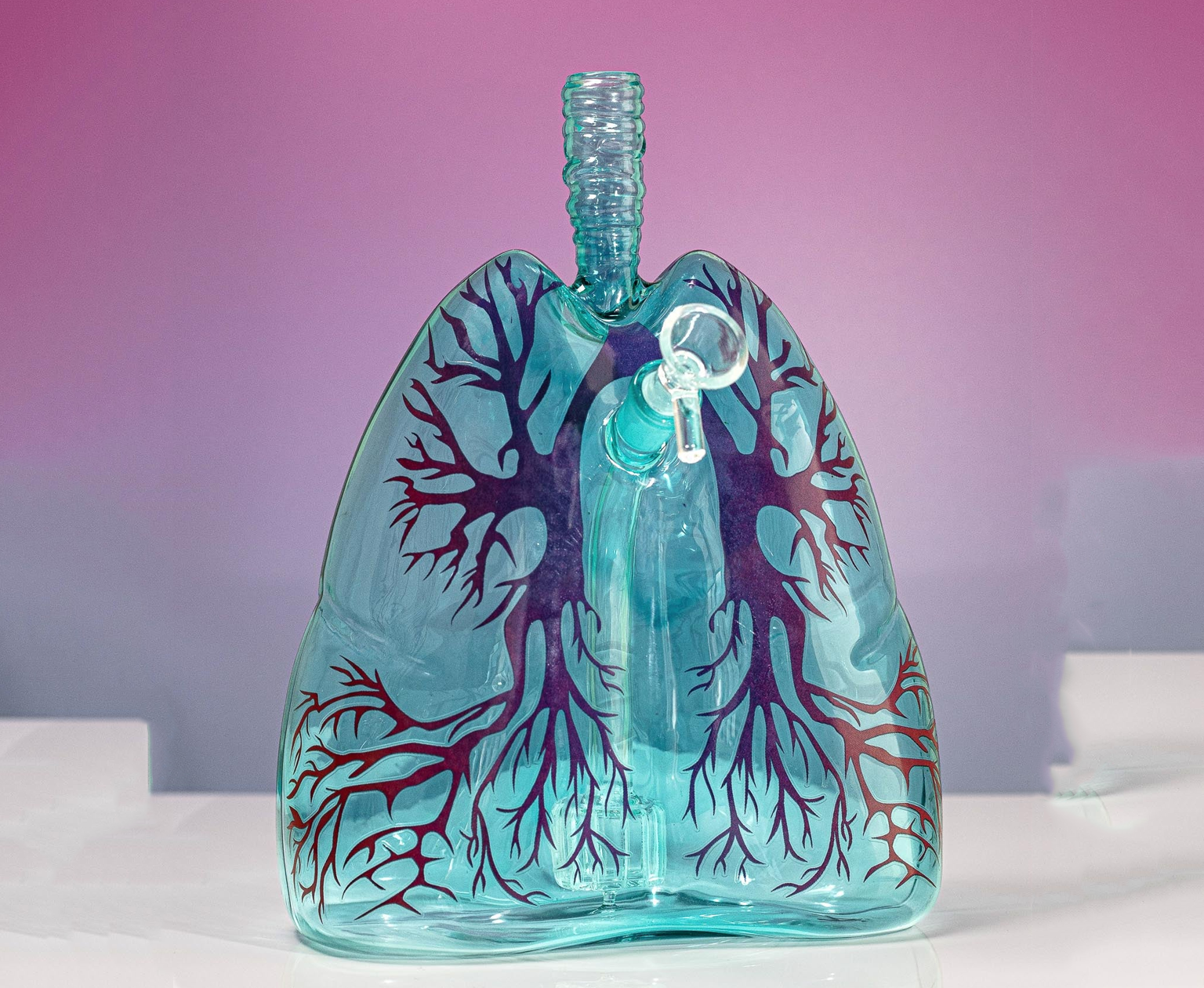 Hit the Lungs Right Anatomical Glass Lung Bong