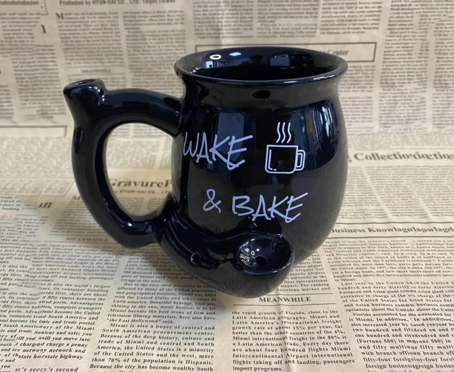 Wake & Bake Mug Pipe Sip Hit from the Same Hand