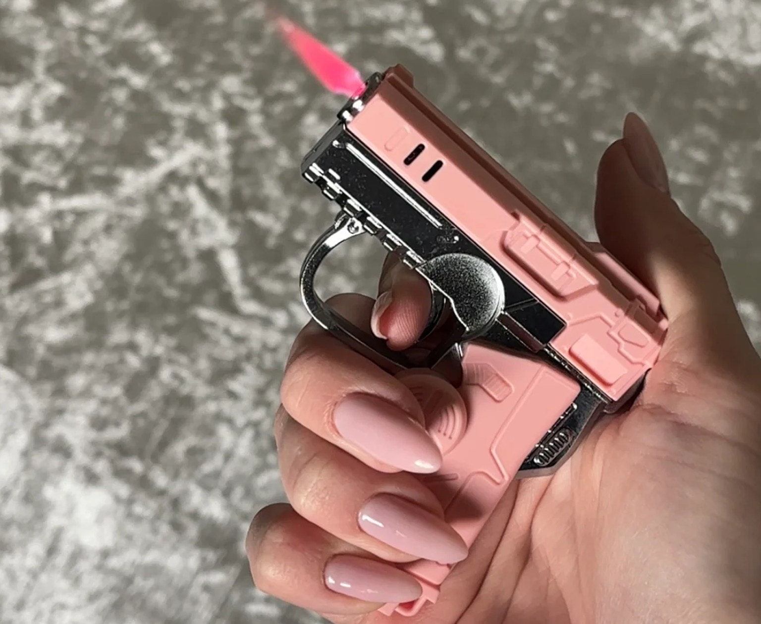 Baby Pink Flame Fidget Lighter Serving Style and Spark in One