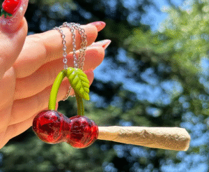 Cherry on Top of Every Sesh with This Glass Joint Holder Pendant by Anthea
