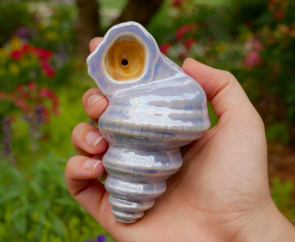 Ride the Tide with the Turquoise Shell Pipe by The Moss Goddess