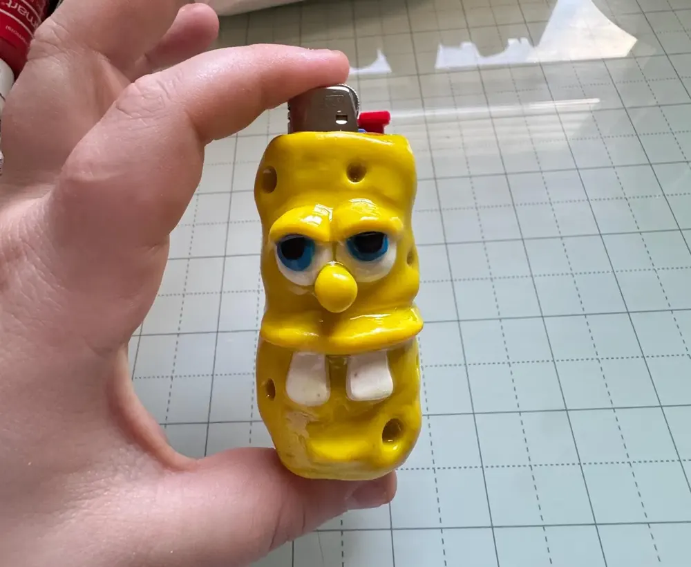 SpongeBob Inspired Lighter Case The Pocket Buddy Who Guards Your Flame