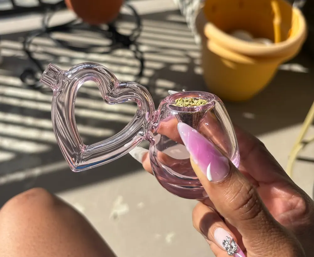 Love Handle Glass Pipe by MJ Arsenal the cutest little grip for your next rip